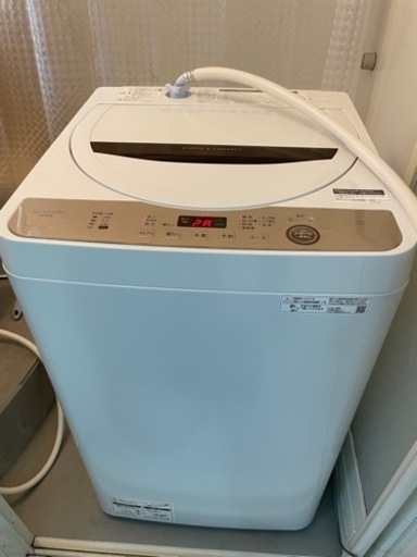 2021年製 高年式美品SHARP シャープ 全自動洗濯機 6.0kg ES-GE6E-T 設置無料可能