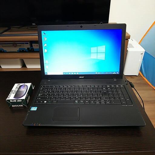 高速SSD搭載 ノートパソコン ACER core i5  TRAVELMATE 無線LAN(Wi-Fi) DVDドライブ 新品マウス付属 ※本体1ヶ月、SSD1年保証