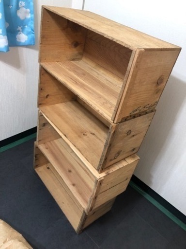 りんごの箱　塗装無し　四つまとめて