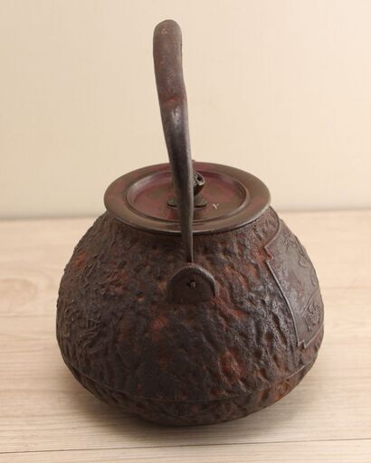 龍文堂造 鉄瓶 鉄ビン 鉄びん 煎茶道具 湯沸 (R2280aaxY)
