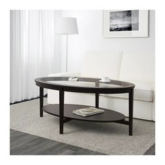 IKEA センターテーブル　ガラステーブル　楕円