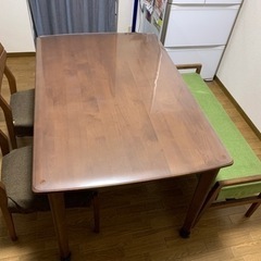 受付終了】【カバー付】ダイニングテーブル&チェア4点セット