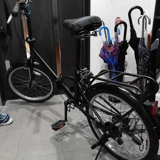 20インチ　折りたたみ自転車　6段ギヤ付き　前後タイヤ新品　再生レストア車