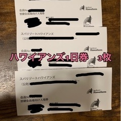 【ネット決済・配送可】ハワイアンズ　チケット　3枚