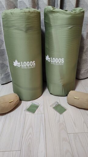 【ロゴス】快適なキャンプライフに！LOGOSのインフレートマットダブル２個セット（カバー付き）