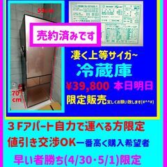 【売約済みです】上等サイガ~冷蔵庫　定価で10万円以上の品