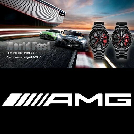 【着払い可能】国内発送 AMG メルセデスベンツ Mercedes Benz ホイール リム ハブ キャリパー クォーツ 腕時計 ステンレス スチール 防水 G63 PETRONAS