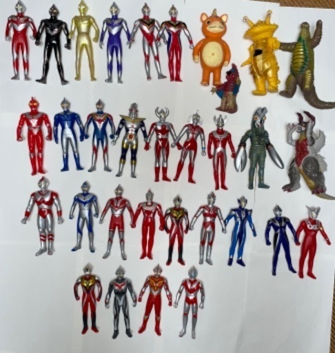 ウルトラマン+怪獣　ソフビまとめ売り32点　レトロ1983年製〜