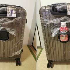 未使用スーツケース美品Mサイズ TSAロック搭載コーナーパッド付...