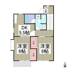 ⭐️初期費用5万円で⁉️😳⭐️駐車場2台無料⭐️広い2DK