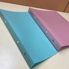 【新古】A4縦ファイル(緑色、ピンク色)