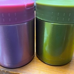 スープジャー【2個+1】ピンク&グリーン+1紺色