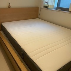 ダブルベット 収納付き マットレス込み