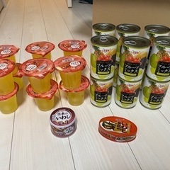 缶詰&ゼリー(フルーツミックス、リンゴゼリー、イワシ缶)
