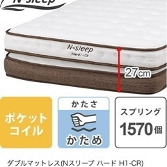 ニトリ 12万円相当ダブルベッドフレームとマットレスのセット