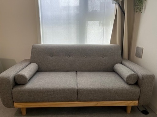 超美品】LOWYA2人がけソファ 幅116～] 2人掛け 肉厚フロアソファ