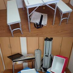 【一時停止中】バーベキュー キャンプ アウトドア用品セット テーブル テント チェアー クーラーボックス グリル等