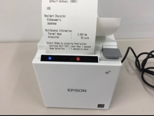 レシートプリンター オートカット僅か50回EPSON TM-m10 621(M332B )有線LAN　USB対応 純正アダプター付属