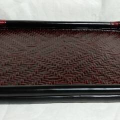 中古 福岡久留米 九籃 籃胎（らんたい）漆器 すかしトレイ お盆...