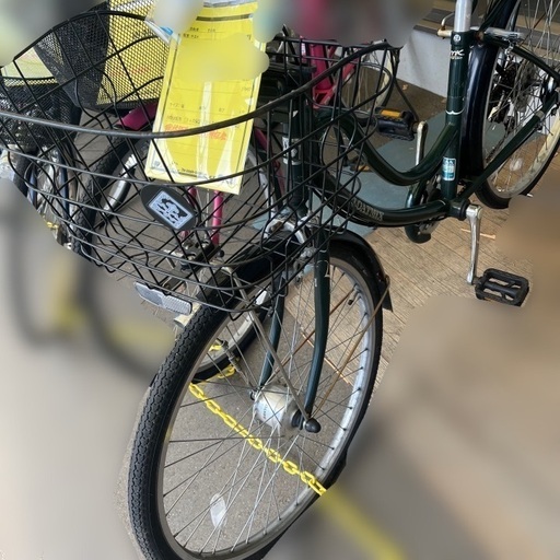 479、オシャレママチャリ26インチ茶青