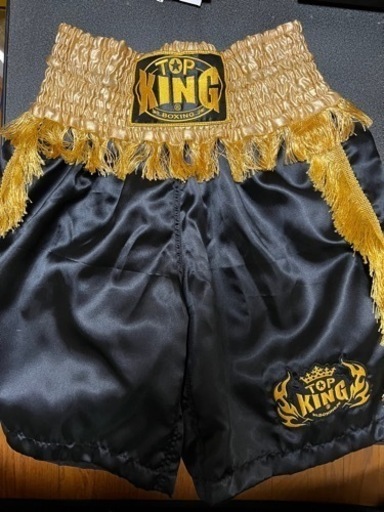 売れました】トップキング 黒×金パンツ【ボクシング.キックボクシング