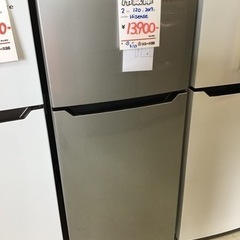 冷蔵庫　２ドア　120L 2017年製　Hisense 中古品