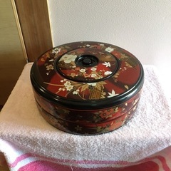 皿付二段寿司重　寿司桶　未使用品　長期保管品　昭和レトロ　レア