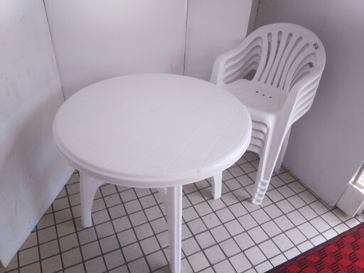 ガーデンテーブル＆チェア5脚セット  N23-265 高く買取るゾウ八幡西店