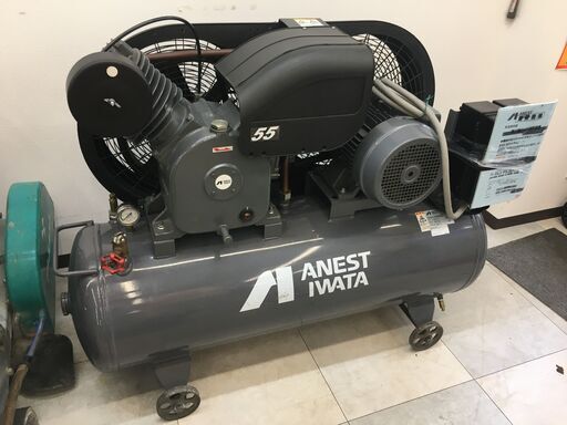 アネスト岩田　TLP55E-10 コンプレッサ 三相200V タンク155L 201kg 2014年製