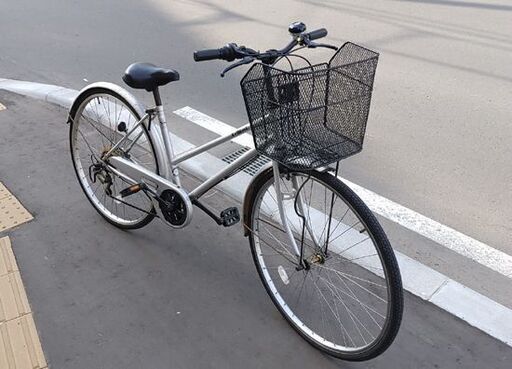 27インチ 6段変速 ハブダイナモ シティサイクル ブラック カギ付