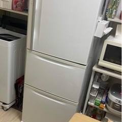 TOSHIBA 冷蔵庫 3ドア 340L ファン式 まん中野菜室...