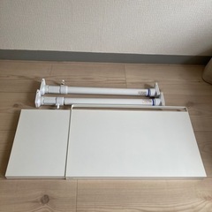 突っ張り棒(50cm～75cm)×2本、突っ張り棒用棚板(ホワイト)
