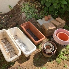植木鉢、プランター、レンガ、ブロック
