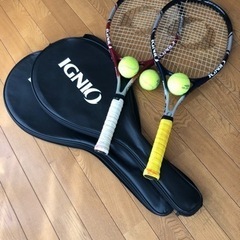 テニスセット【ラケット2本(ケース付き)，ボール3個】