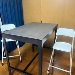 【値下げ】IKEAのダイニングテーブルとチェア2脚