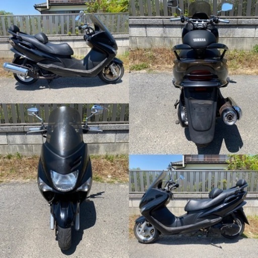 マジェスティ125自賠責R6/4付.社外バーハンドル&エアクリ仕様☆バッテリー・プラグなど新品交換で快調！原付二種スクーター☆ マジェスティ125自賠責R6/4付.社外バーハンドル&エアクリ仕様