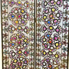 B-Company/ビーカンパニー 3面パーテーション アイアンフレーム×ビーズ