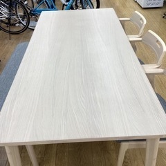 KE-1【新入荷　アウトレット】フォロワー　ベンチダイニング5点セット　ホワイト系