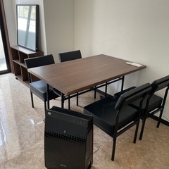 【ネット決済】テーブル、椅子、空気清浄機、鏡、棚のセット