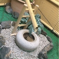 和 日本庭園 鉢植 ししおどし(鹿威し、獅子威し) 手水鉢（ちょ...