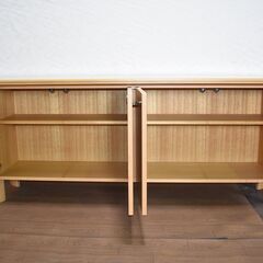 ≪yj647ジ≫天童木工 カウンターキャビネット/テーブルキャビネット 4ドア 木製 ナチュラルブラウン T-8057MP-NT? インテリア/家具 50416-04