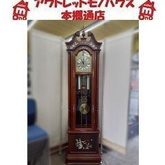 【ジャンク品 TEMPUS FUGIT ホールクロック】象嵌細工...