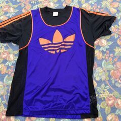 【古着】adidas半袖 Tシャツ メッシュ L-O パープル/...