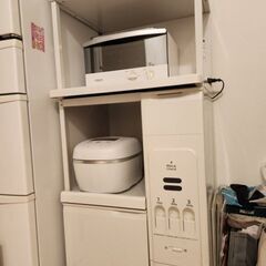 【白・ホワイト】ニトリ_レンジ台(SK-206W) 　炊飯器台、...