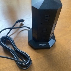 POWERJC タワー式電源タップ 3m USB付