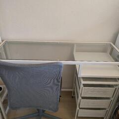 【ネット決済】【お譲り先決定】IKEA デスク ホワイト 引き出...