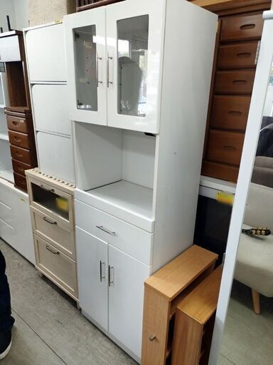 レンジボード 幅59cm キッチン収納 食器棚 ホワイト 札幌市 中央区