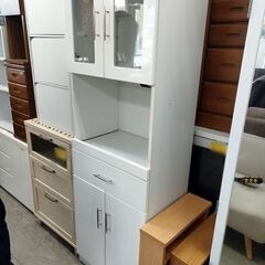 レンジボード 幅59cm キッチン収納 食器棚 ホワイト 札幌市...