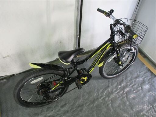 C734★10000円★整備済み 中古子供自転車 JrMTB　ブラックイエロー　LEDオートライト 6段変速【22インチ 】 C734☆10000円☆整備済み 中古子供自転車 JrMTB ブラックイエロー LED