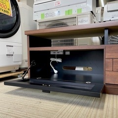 【超美品‼️】デザイナーズ家具のモダン 180cm幅ローボード テレビ台 収納家具 アルダー無垢材 ブロック木目調ブラウン♪ 超美品‼️】デザイナーズ家具のモダン 180cm幅ローボード テレビ台